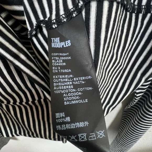NWT The Kooples Monochrome Striped Top Size 3 or Large - Picture 4 of 4
